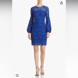 Ellie Tahari Shayla Blue Floral-lace Sheath Dress